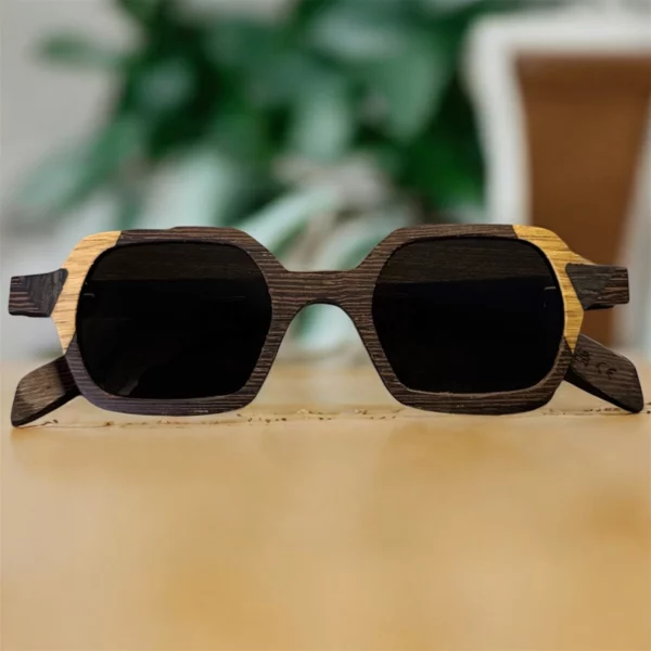 Lunettes de Soleil Carrées en Bois