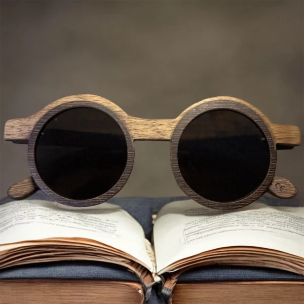 Lunettes de Soleil Rondes en Bois Ultra Légères